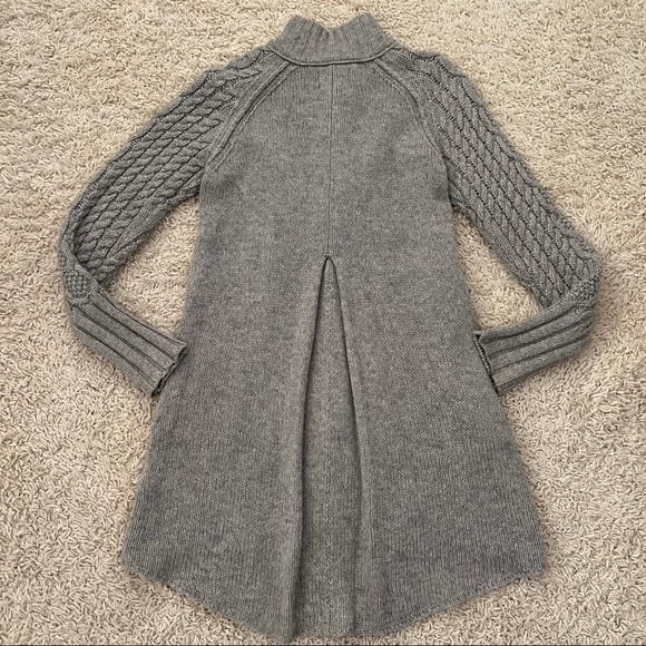 Cynthia Rowley Cable Knit Turtleneck Long Cardigan Sweater Jacket - Picture 2 of 12